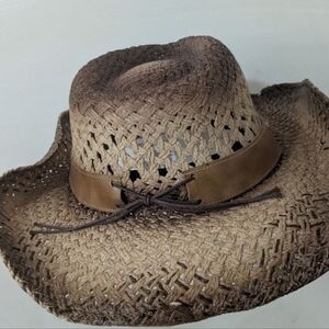 Elegant Straw Hat with Gold Detailing